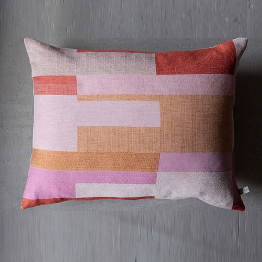 New Horizons Woven Cushion - Pink | laurafletcher