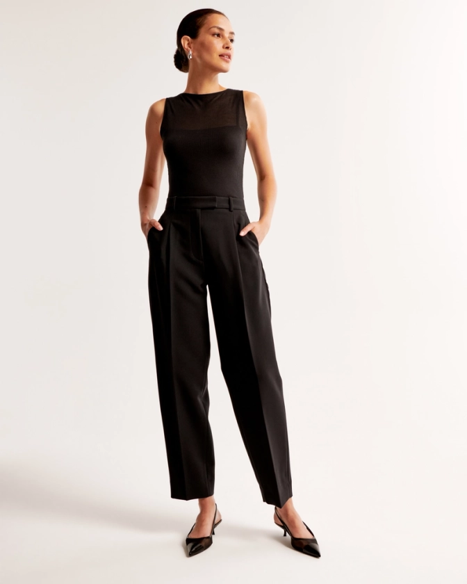 Women's Ankle Grazing Tapered Tailored Pant | Women's Bottoms | Abercrombie.com