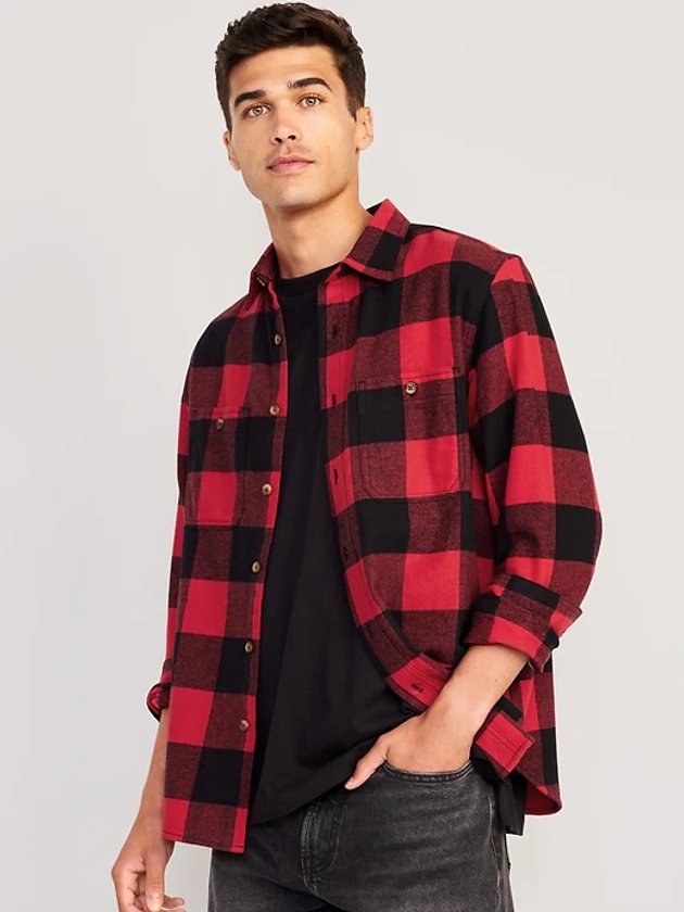 Double-Brushed Flannel Shirt | Old Navy