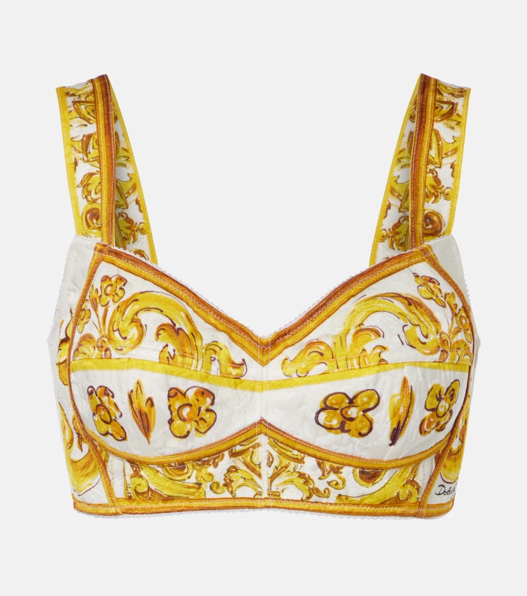Top raccourci Majolica en jaune – Dolce Gabbana | Mytheresa