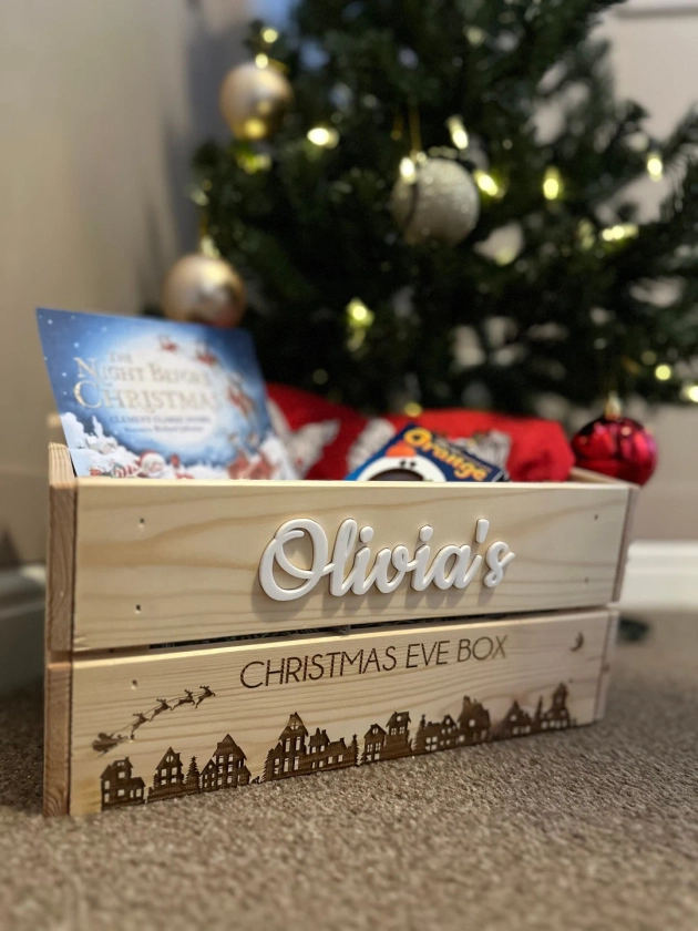 Personalised Christmas Eve Box Christmas Eve Crate Festive Night Before Christmas Gifts Personalised Wooden Acrylic X-mas - Etsy UK