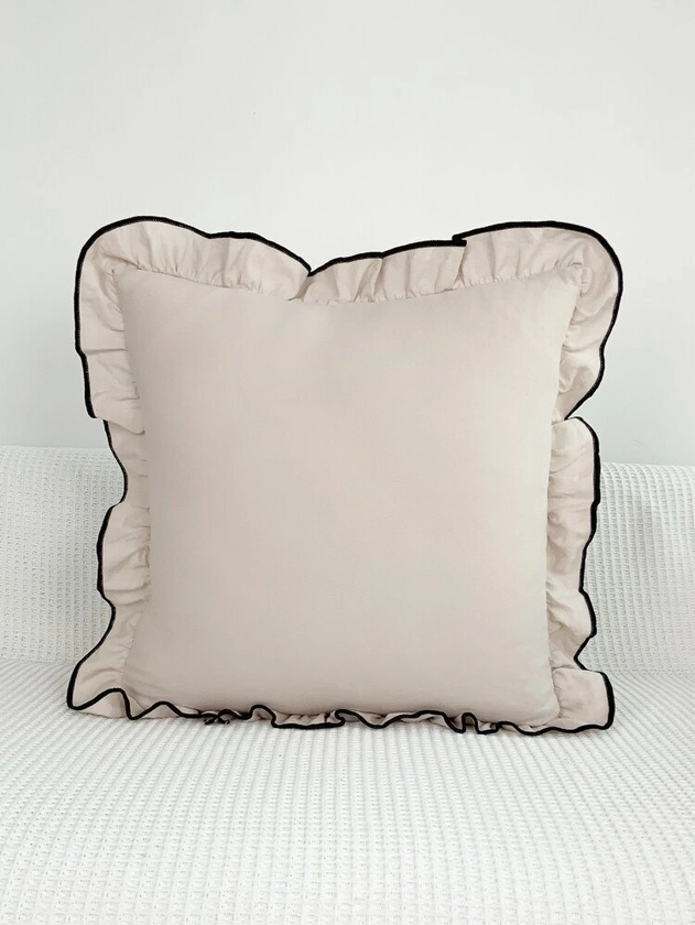 Ruffle Trim Cushion Cover Without Filler