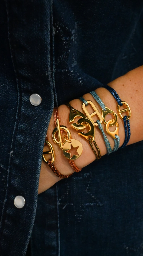 Bracelet cordon brillant pailleté, personnalisable avec toutes nos breloques dorées, idée cadeau - Etsy France