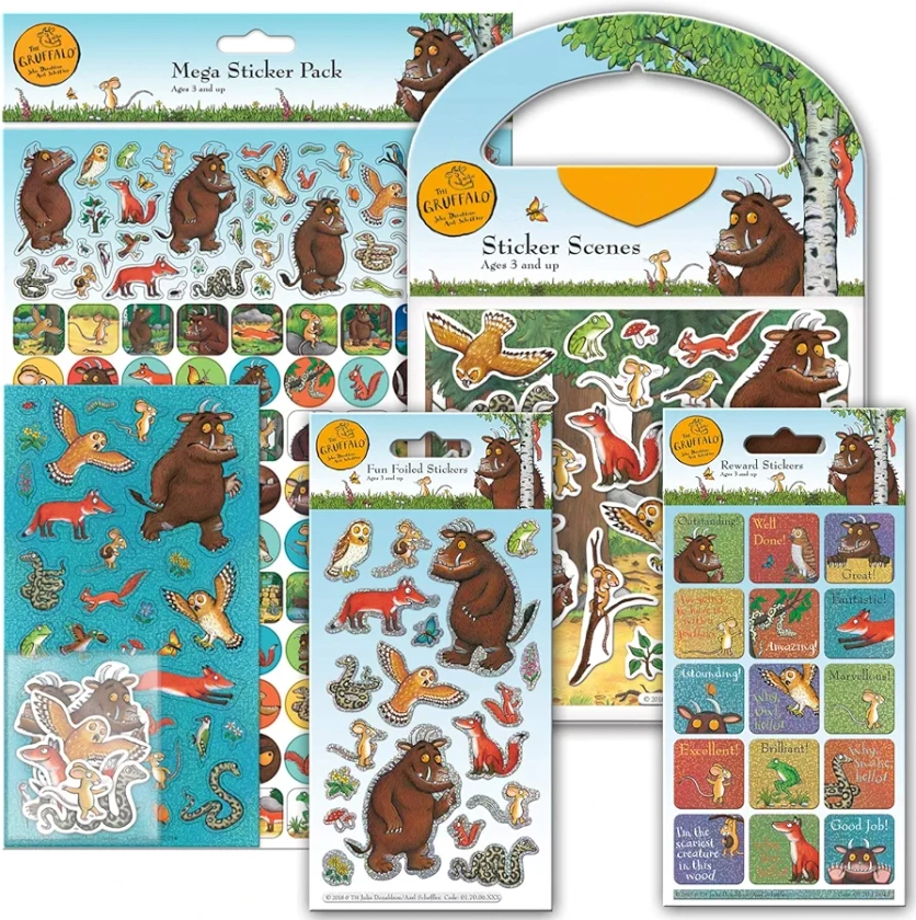 Paper Projects The Gruffalo Super Sticker Pack | Big Bundle for Scrapbooking and Decoration | Reusable on Non-Porous Surfaces,Blue,29.7cm x 21cm