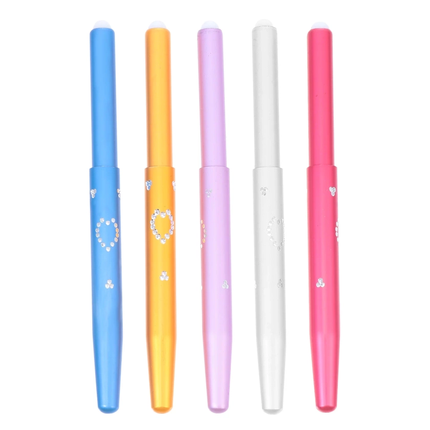 NUOLUX 5pcs Retractable Lip Brush Portable Assorted Color Lipstick Applicator