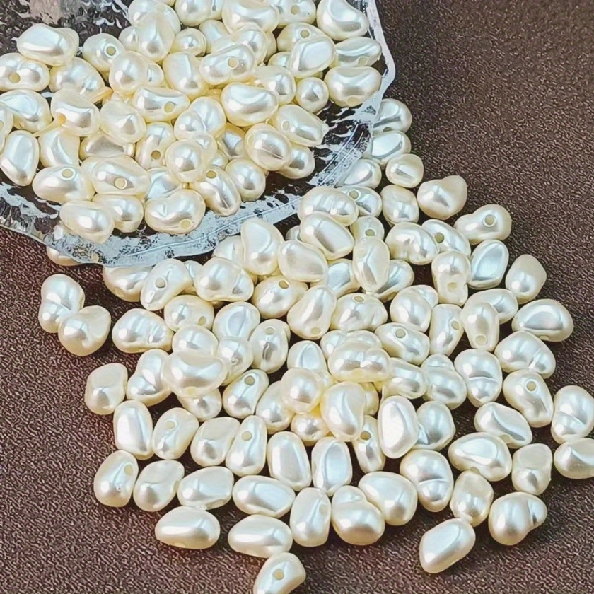 50Pc Chic Irregular Imitation Pearl Beads For Diy Jewelry - Versatile & Fashionable Necklace And Bracelet Accessories