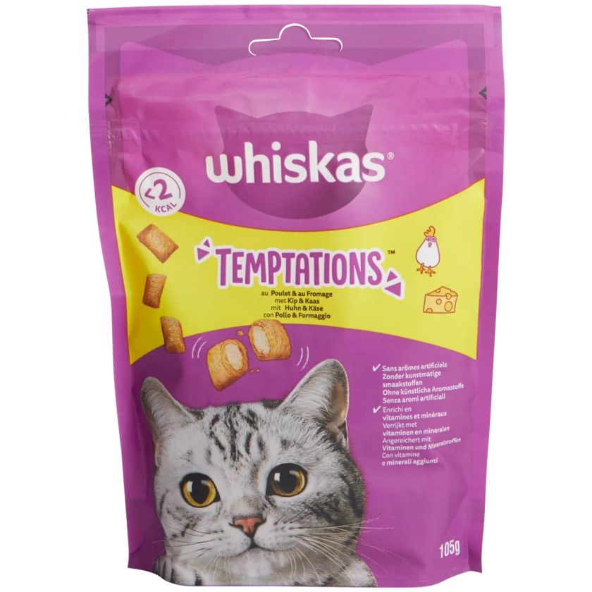 Friandises pour chat Whiskas Temptations Poulet et fromage