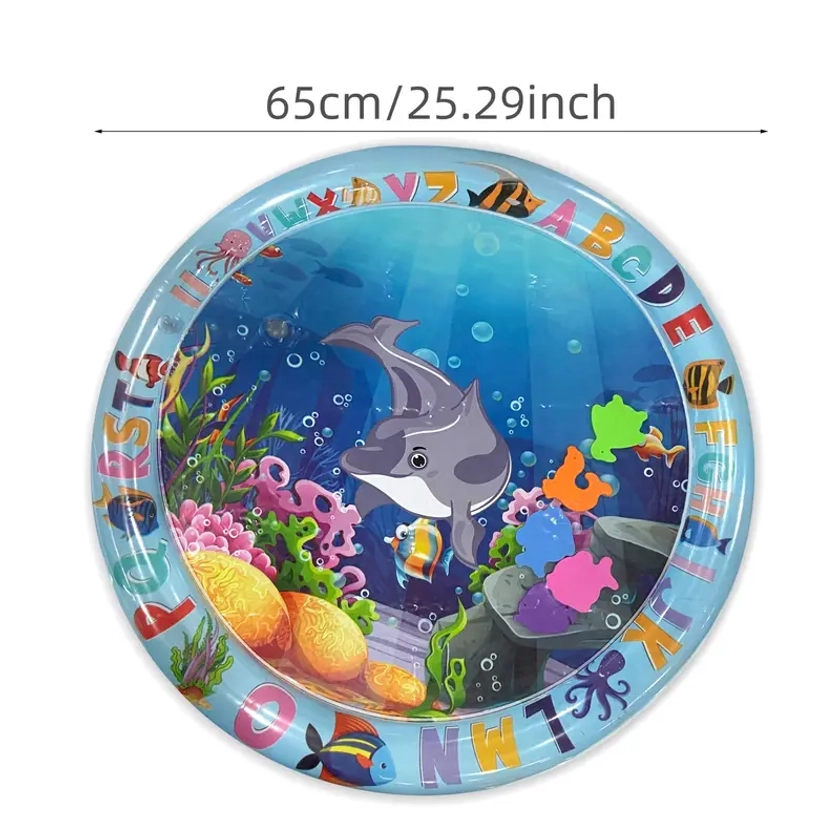 Baby Inflatable Water Mat, Water Play Mat, Baby Toys Activity Mat, Aquarium Mat, Promote Baby Motor And Sensory Development, Grow Through Play Sensory Stimulation Gifts For Infants Boys Girls, 65.02 cm, Christmas, Halloween, Thanksgiving gift
