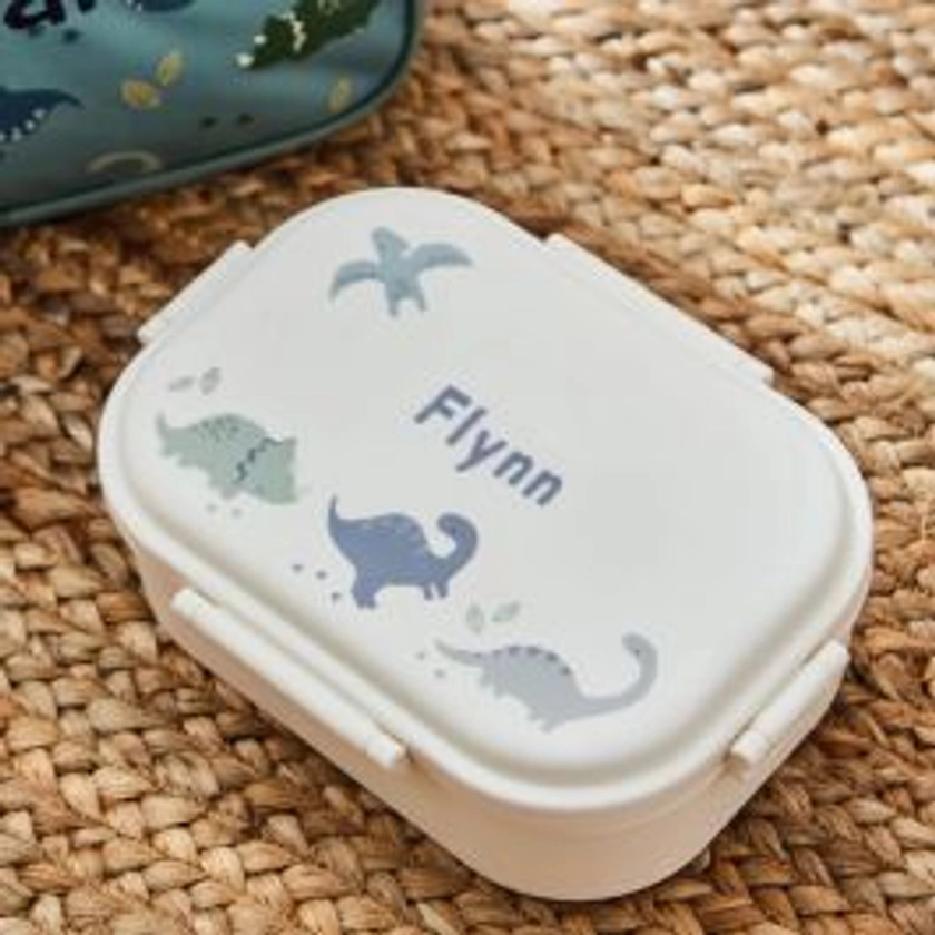 Personalised Dinosaur White Lunchbox