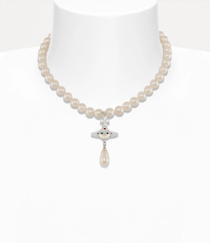 One row pearl drop choker