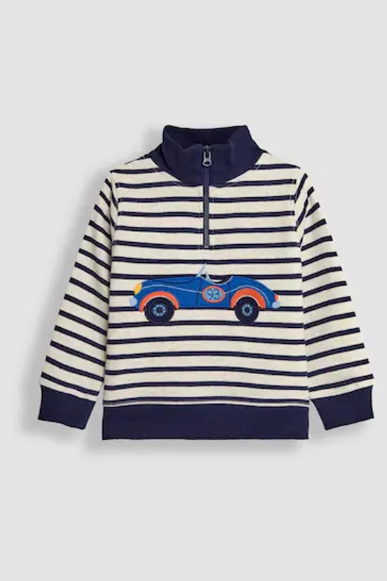 Buy JoJo Maman Bébé Natural Classic Car Half Zip Sweatshirt from the Next UK online shop