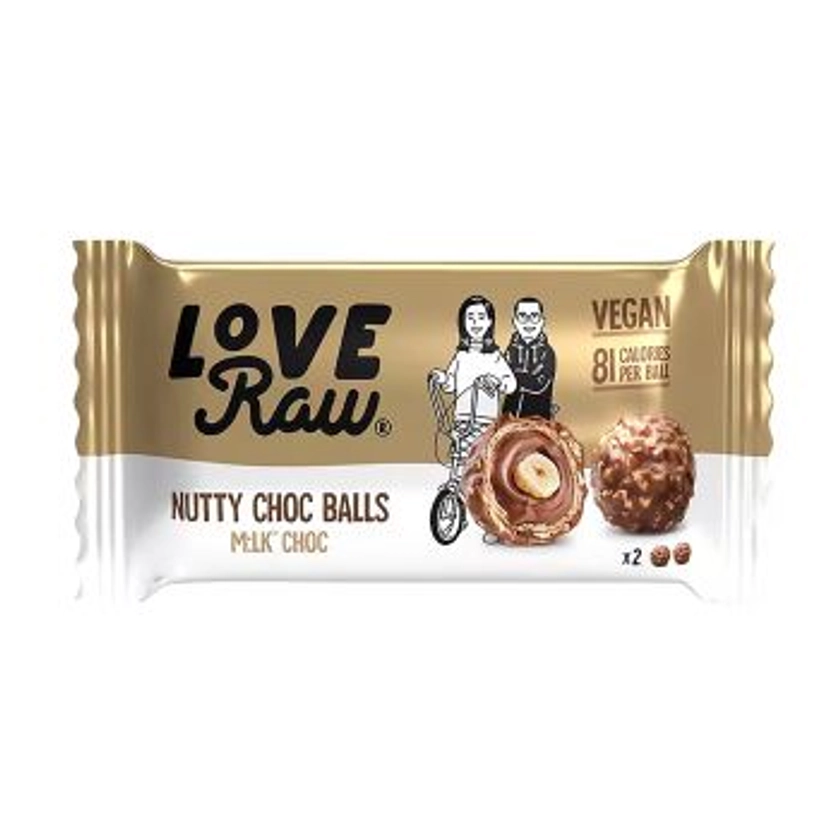 LOVE RAW NUTTY CHOC BALLS riešutiniai šokoladiniai rutuliukai, 28 g