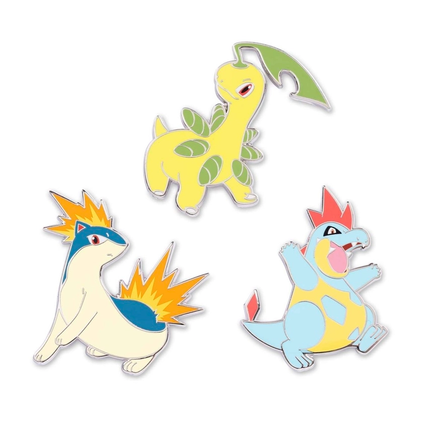 Bayleef, Quilava & Croconaw Pokémon Pins (3-Pack)