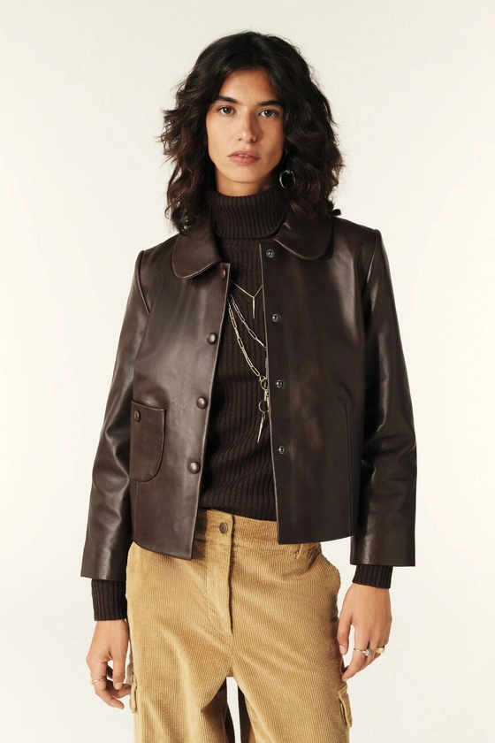 Jacket With Peter Pan Collar Milos Brown // ba&sh PT