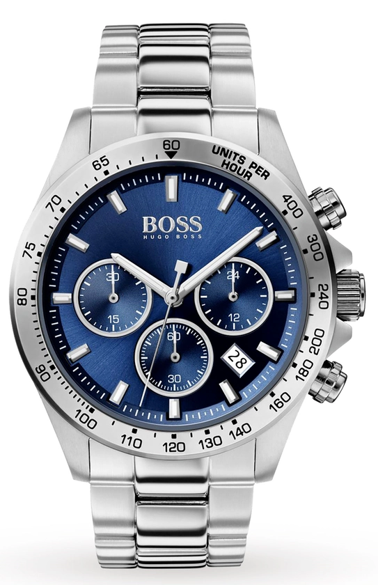 HUGO BOSS HB1513755 MEN&#039;S HERO SPORT LUX BLUE SILVER WATCH - NEW WITH BOX