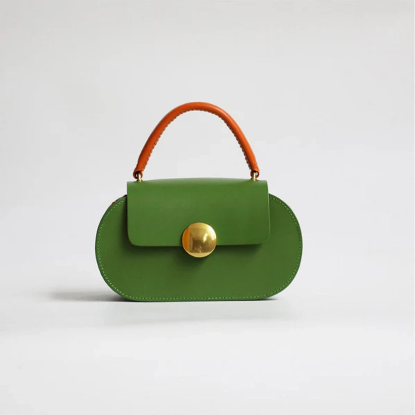 Womens Long Shoulder Bags Top Handle Handbag Green Handbag For Women