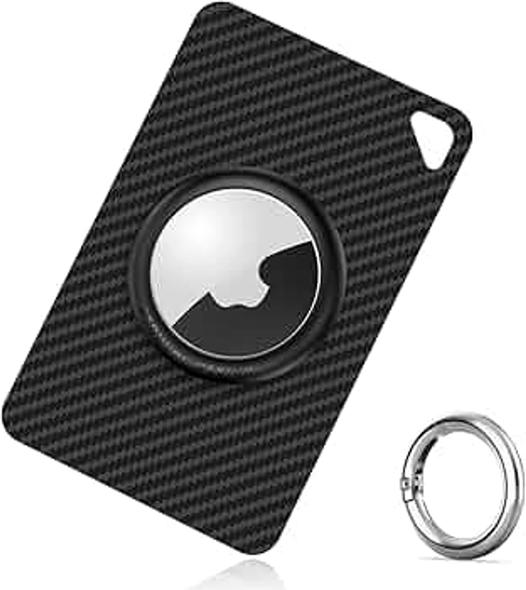 Stouchi Airtag Wallet Card Holder, Credit Card Size Carbon Fiber Air tag Wallet Card, Airtags Card Case 6g Ultra Light and Ultra Slim Wallet Holder Compatible with Apple AirTag for Wallet, Purse