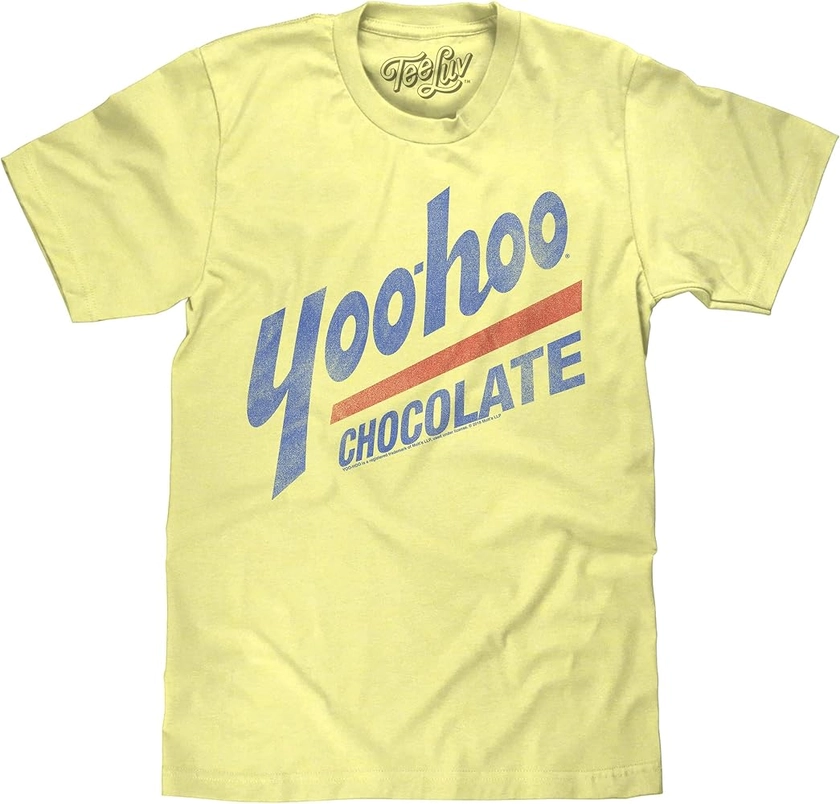 Tee Luv Men's Retro Yoo-hoo Logo T-Shirt - Faded Yoo Hoo Chocolate Shirt