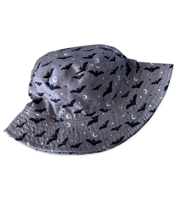 Gray Bat Bucket Hat - Etsy UK