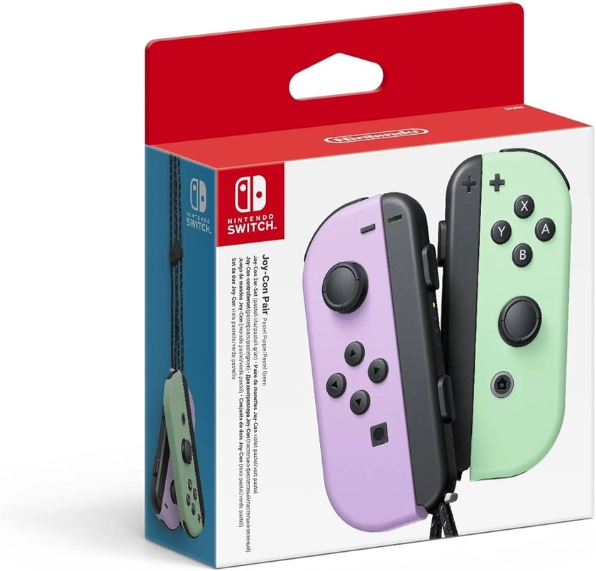 Nintendo Bluetooth Paire de Manettes Joy-Con Gauche Violet Pastel et Droite Vert Pastel Pour Switch