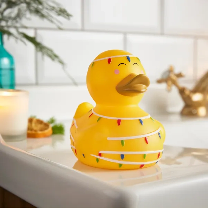 Christmas Lights Rubber Duck