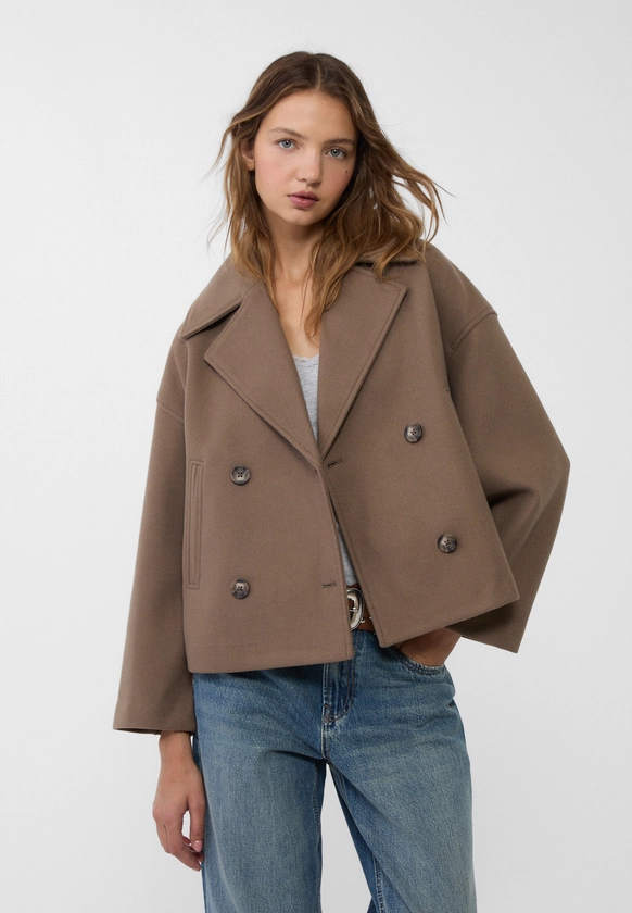 Manteau court croisé