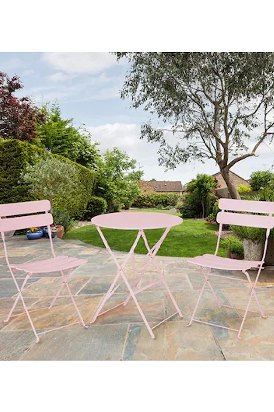 Premier Decorations Ltd Pink 2 Seater Garden Bistro Set