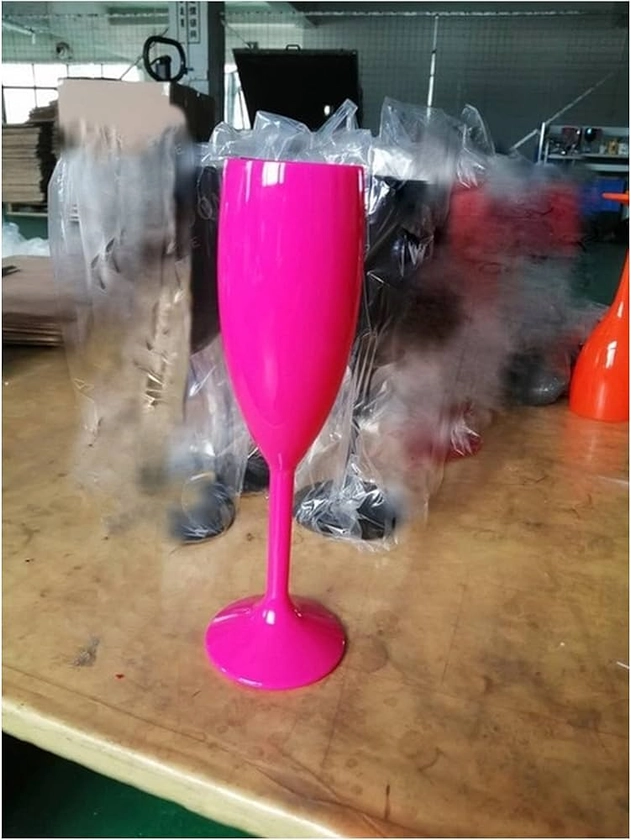FnnEmg Wine Glasses 2pcs Acrylic Goblet Slim Champagne Glass Acrylic Celebration Party Drinkware Drinks Wine Champagne Cups Red Wine Glasses (Size : Rose Pink)
