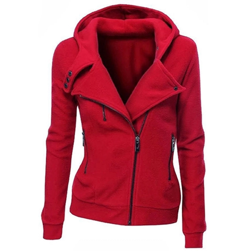 Asymmetrical Zipper Hooded Cardigan