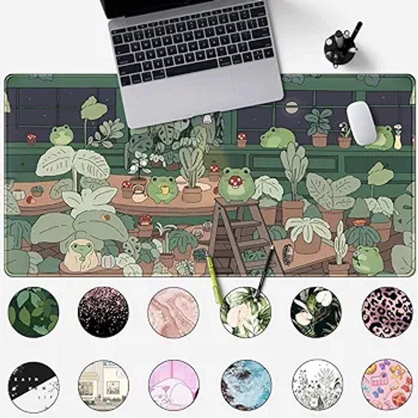 Mechanical Cattle WK-ke-85 Cute Frog Mouse Pad Desk Kawaii Green Decor Mat Large Gaming for Computer Keyboard Laptop Home Office Accessories Girl (31 5 x 15 7 Inch) - With Stitched Edges : Amazon.nl: Electronics & Photo