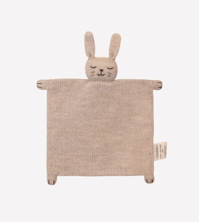 Doudou plat tricoté / Lapin sable