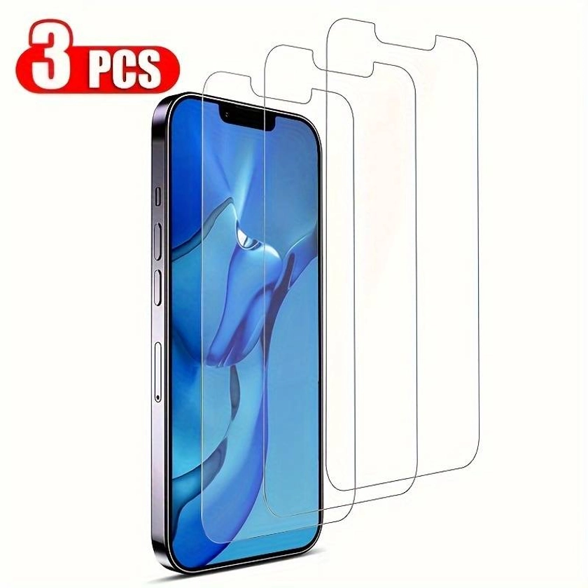 3pcs Hd Verre Trempé Protecteur D'écran Iphone 15 14 13 12 - Temu France