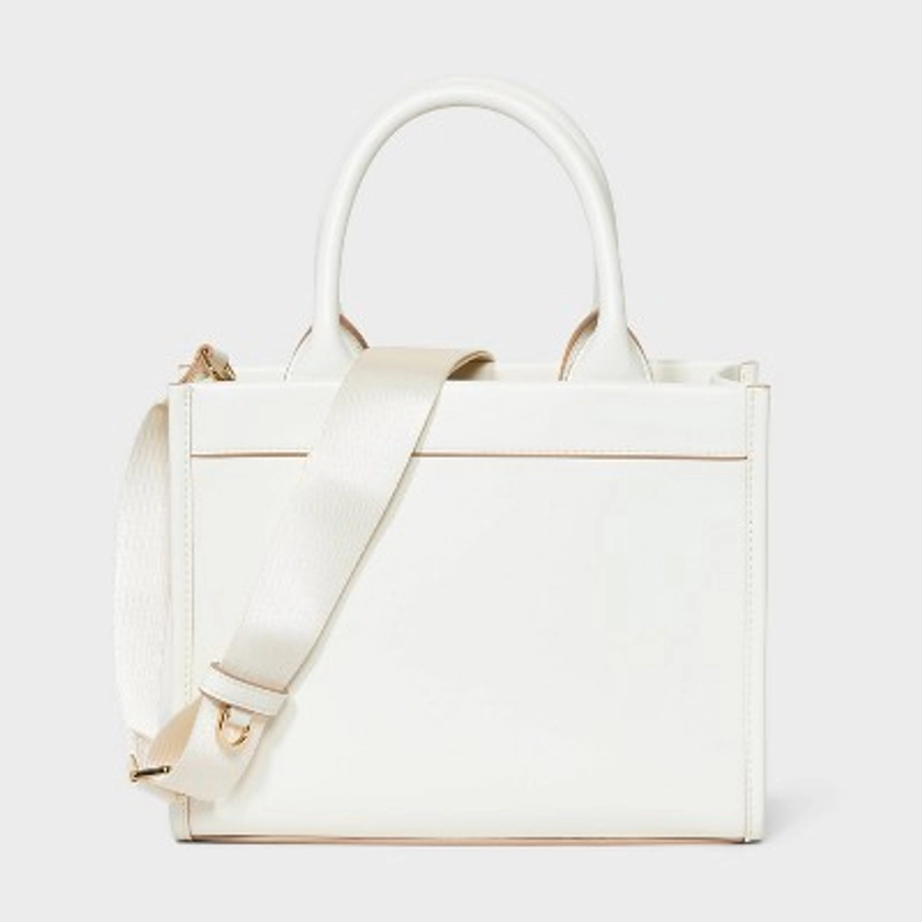 Small Boxy Tote Handbag - A New Day™ Off-White