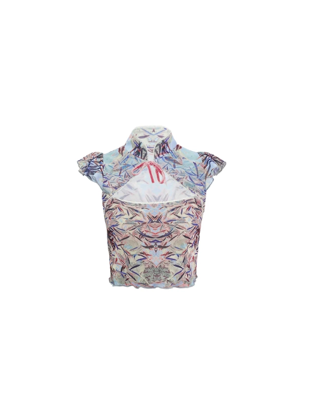 Iris Bloom Mesh Top