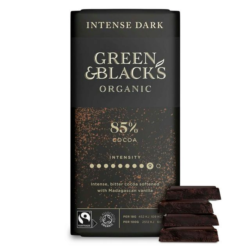 Green & Black's Organic 85% Dark Chocolate Bar 90g | Sainsbury's