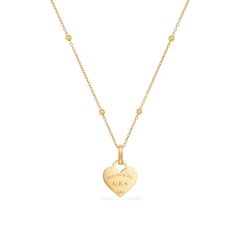 Mini Heart Token Necklace (Gold)