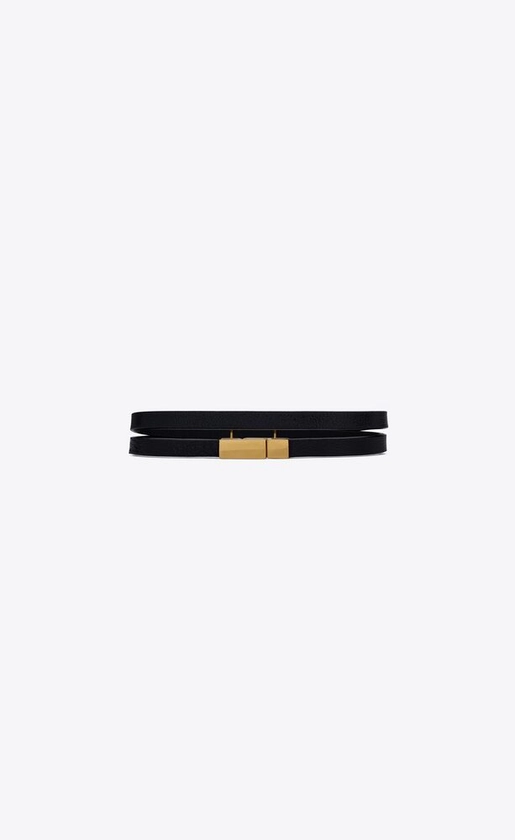CASSANDRE bracelet double tour en cuir et métal | Saint Laurent | YSL.com