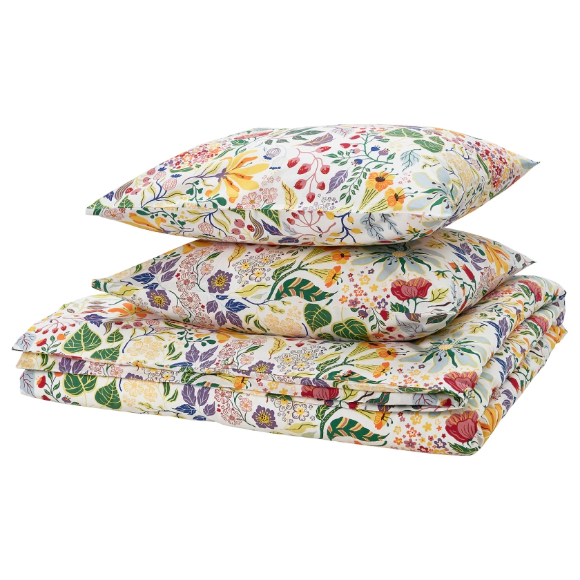 STRANDLUMMER housse de couette et 2 taies, multicolore/motif floral, 240x220/50x60 cm - IKEA Belgique