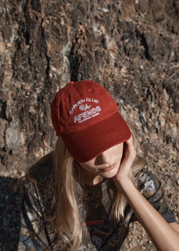 AFENDS Womens Cultivate - Panelled Cap - Ketchup