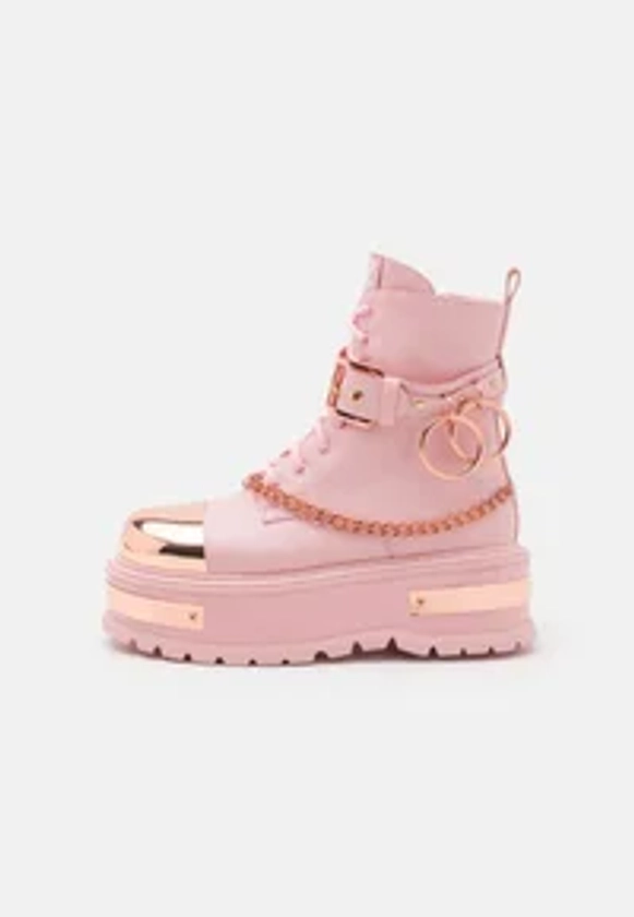 Koi Footwear BORIN HARDWARE PLATFORM BOOT - Bottines à lacets - rose gold/rose - ZALANDO.FR