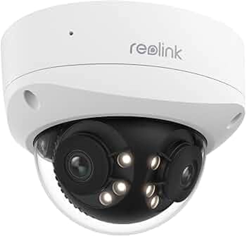 Reolink Caméra IP PoE 4K 8MP 180° Double Objectif, Anti-vandalisme IK10, Détection Personne/Véhicule/Animal, Vision Noc Couleur Spot, Audio Bidirectionnel, Résistance aux Intempéries IP67,Duo 2V PoE