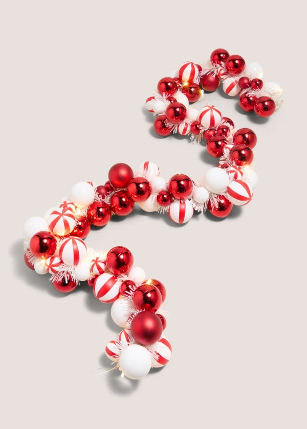 Pre Lit Bauble Garland Candy