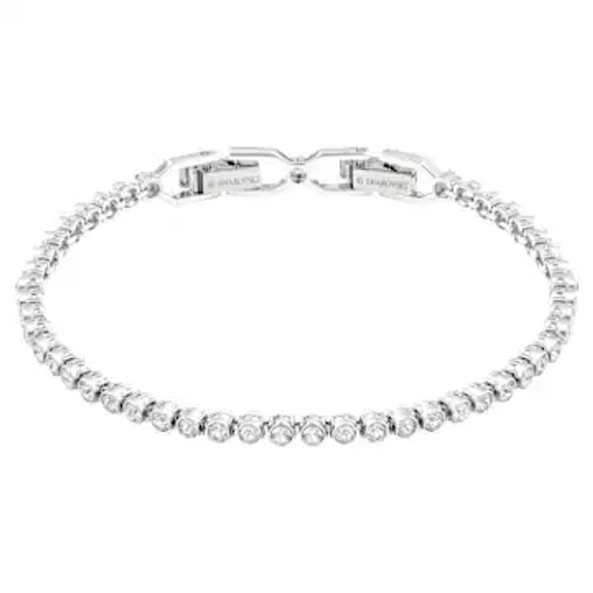 Bracciale Tennis Imber Emily, Taglio Round, Bianco, Placcato rodio