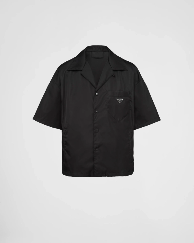 Black Re-nylon Short-sleeved Shirt | PRADA