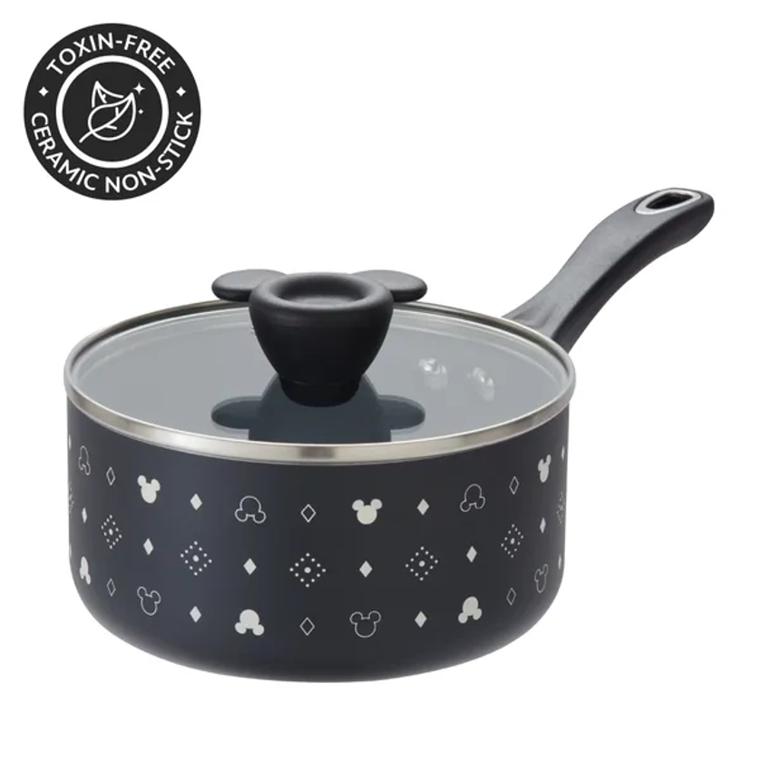 Disney Monochrome Mickey Mouse: Ceramic Non-Stick Saucepan & Lid - 18cm