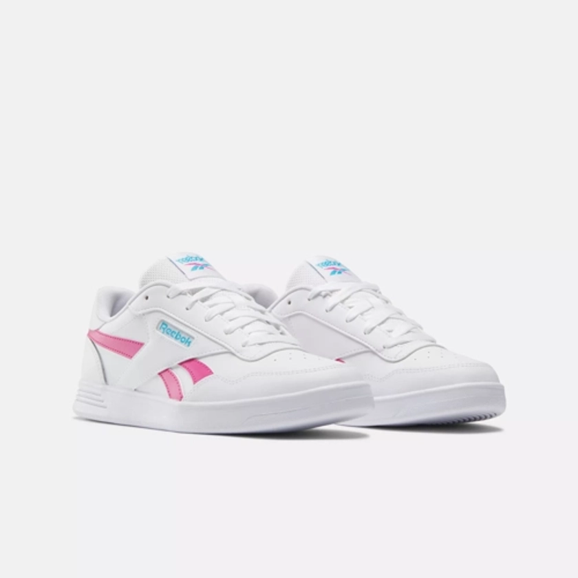 Reebok Court Advance Shoes - Ftwr White / Bold Cyan / Laser Pink | Reebok