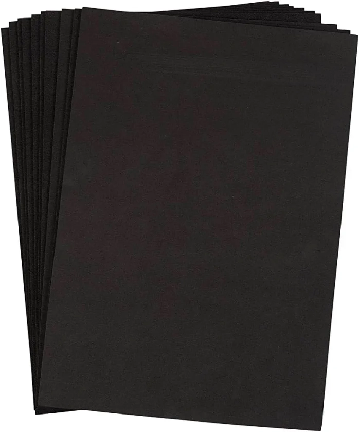 Creativ 79034 EVA Foam Sheets, Black, 10 Sheets, A4 21x30 cm, Thickness 2 mm