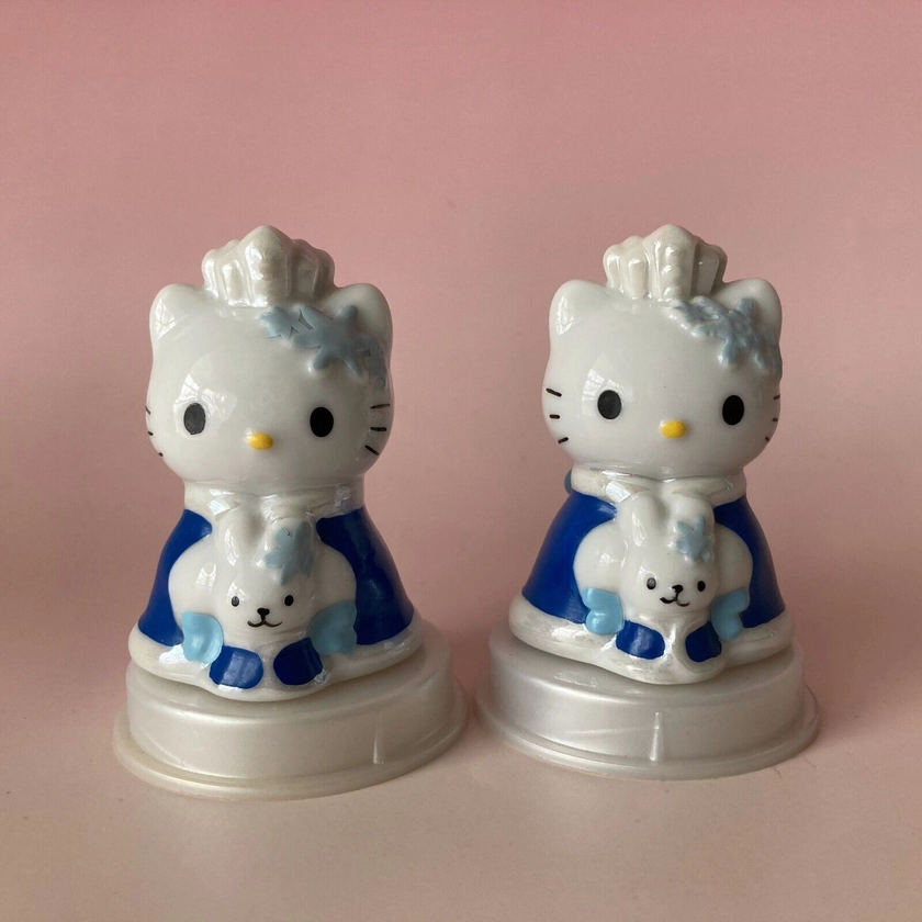 [DEFECT] Hello Kitty Snow Fairy Ceramic Figure Doll Mascot set of 2 Sanrio 2000