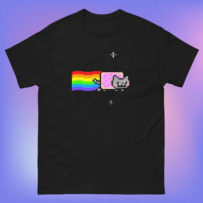 T-Shirt Nyan Cat Funny Meme Funny Shirt Unisex Cotton