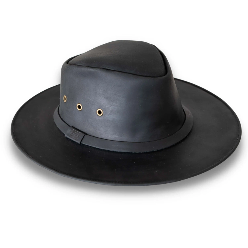 Sombrero de Cuero Negro Unisex - Anzestral